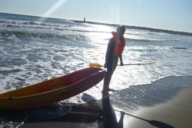 arrastrando el kayak